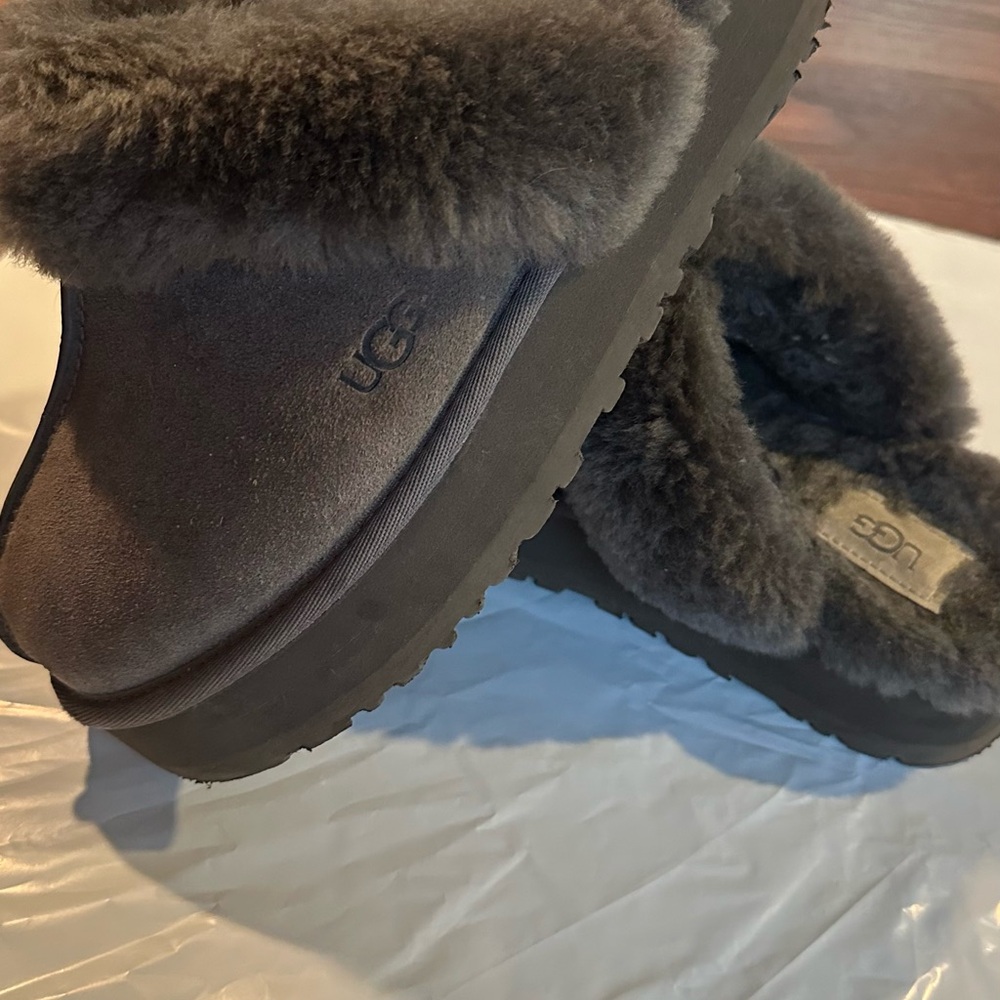 UGG Charcoal Plush Slippers